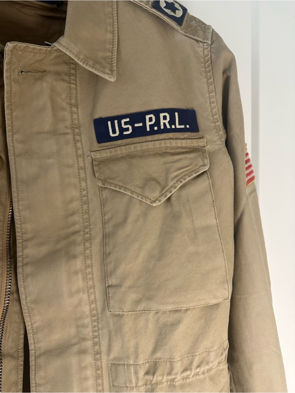 Polo Ralph Lauren M-65 Field Jacket With Patches, Flag Khaki XS Brand New Rare! - Picture 8 of 10